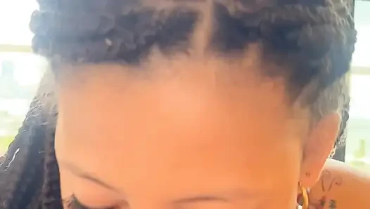 Morning to my boyfriend with wet blowjob
