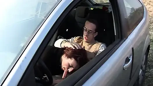 Tattooed MILF Picked up for Car Blowjob and Bed Pounding