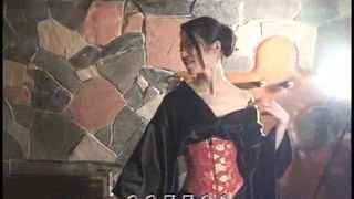 Japanese kimono mistress K hit slaves with a whip