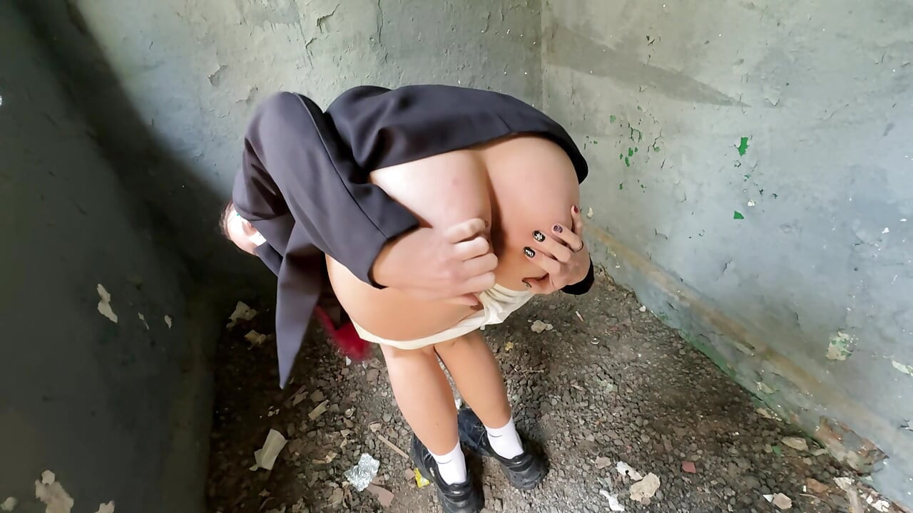 "Please not in the Pussy, I have a boyfriend" A cute student paid with her asshole for the trip
