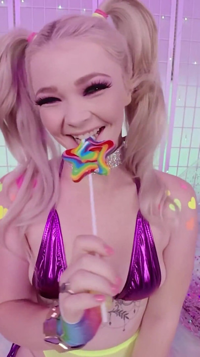 Pigtailed Blonde Teen Seducing to Suck Your Cock