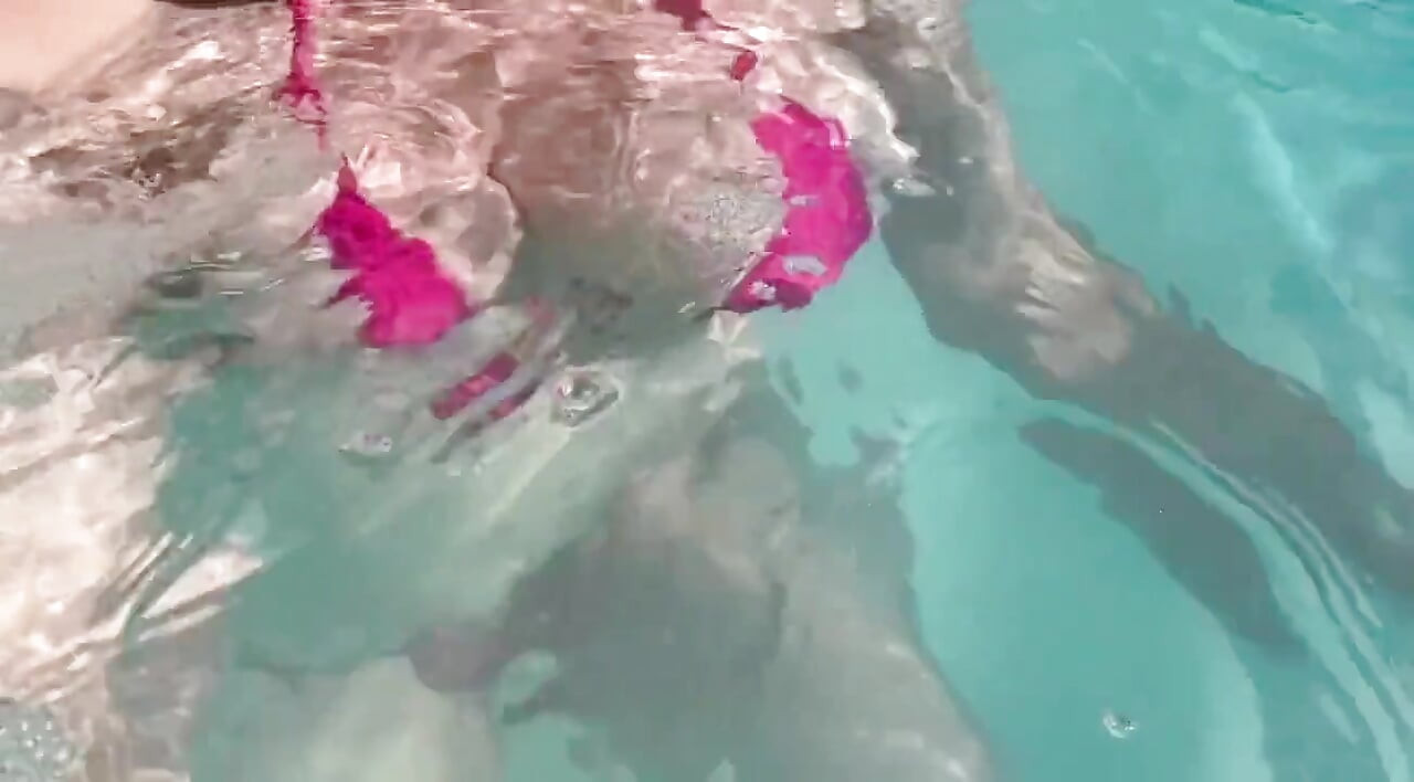 Artemisia Love Sexy and Horny Underwater Showing Her Big Tits in a Super Micro Bikini and You Can See Her Aureolas