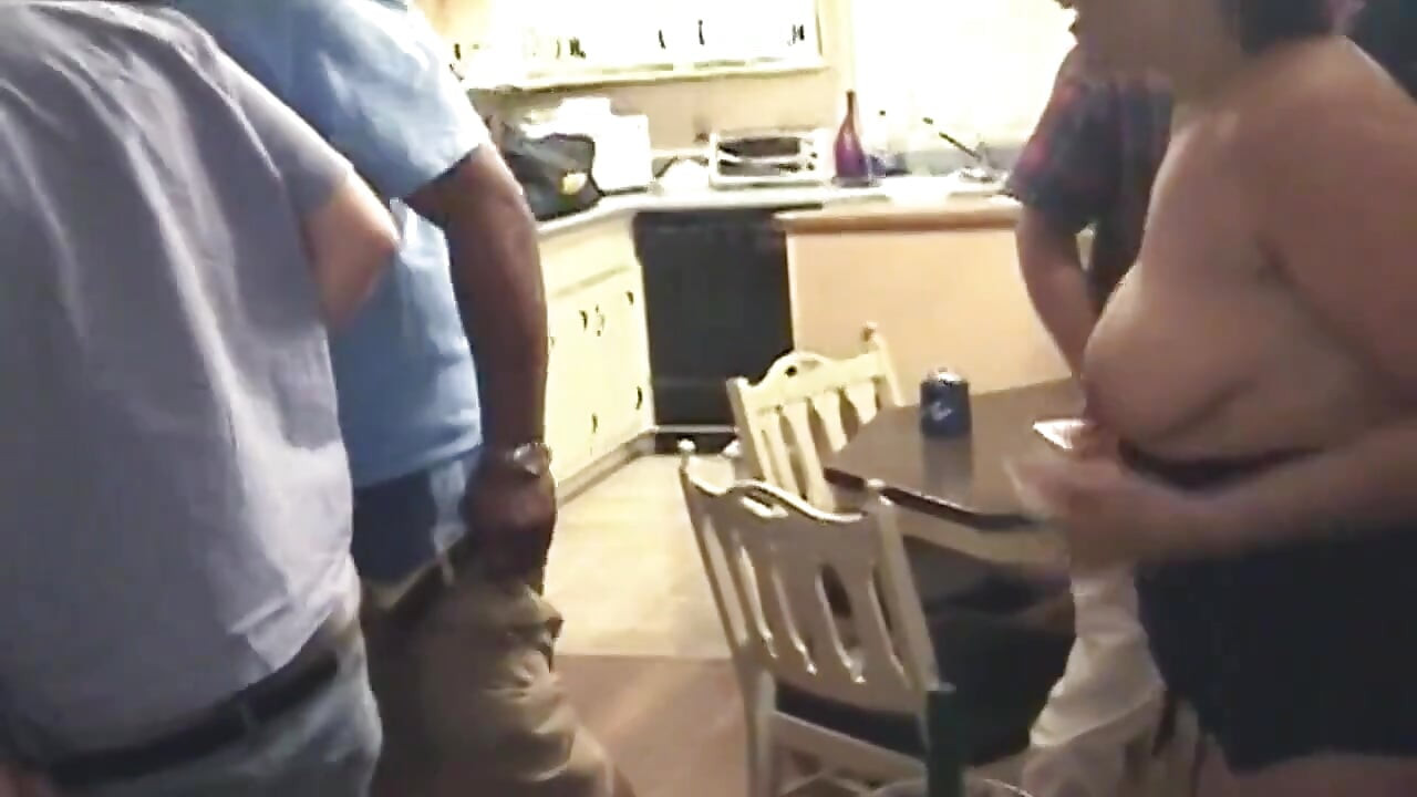 Mature Brunette MILF Takes Multiple Cocks Hardcore Gangbang