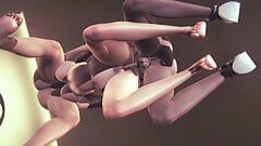Hentai Uncensored 3D - Tanami x 2 Futanaris Boobjobs and threesome