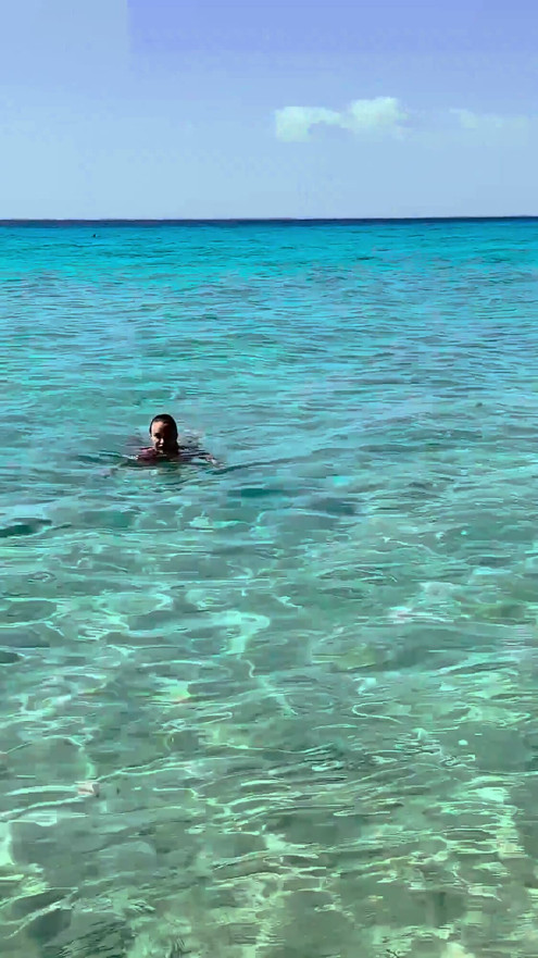 Monika Fox Swims in the Caribbean Sea and Poses Naked on the Reefs