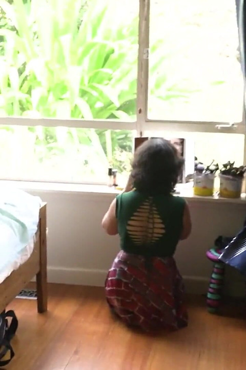 Busty Amateur Nio Pleasures Her Pussy and Ass with Sex Toys and Squirts in the Backyard