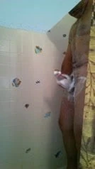 jacking cock in the shower