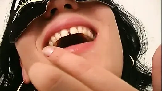 Sex in the office for two masked swingers