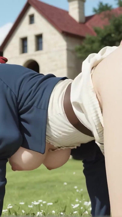 Adult Blonde in the Garden Gives In to Pleasure (AI-Generated) | Clip 1
