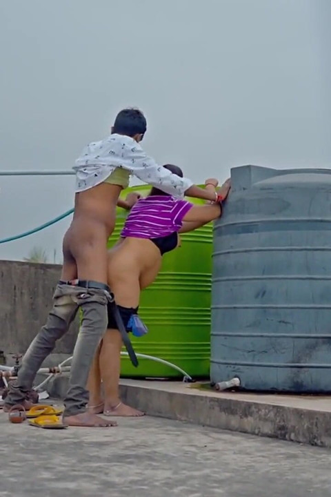 Hindi Real Hot Sex at Roof! Plz Don't Cum Inside Pussy