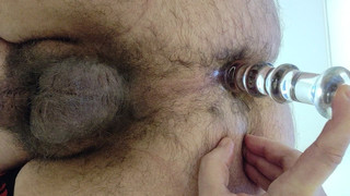 Me dildoing myself with glass dildo