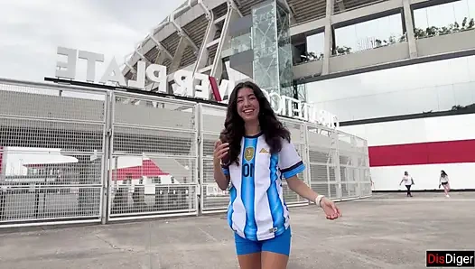 Horny Football Player Katty West Catches a Fan Near the Stadium to Have Sex