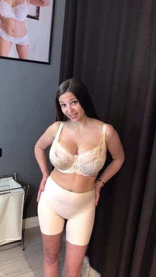 White see through bra 44g huge natural Russian tits