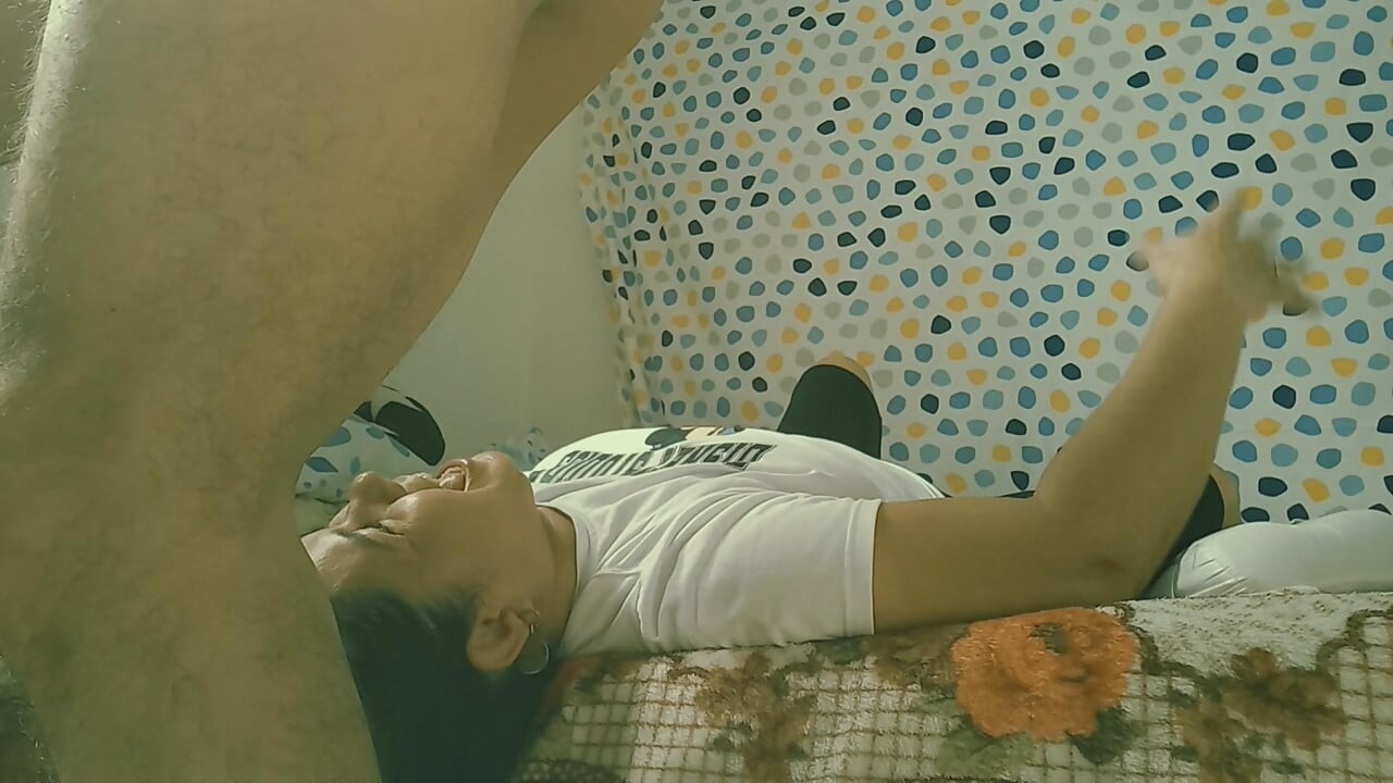Beautiful girl sucking deep throat