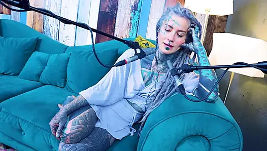 I talk about S - Shame - ASMR podcast SFW talking goth skinny girl dreadlocks tattoo model inked girl