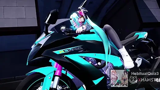 MMD R18 Miku NEON Ninja Cnderella, секс-танец, милфа Ahegao хочет трахнуть жестко дилдо группового босса, 3D хентай