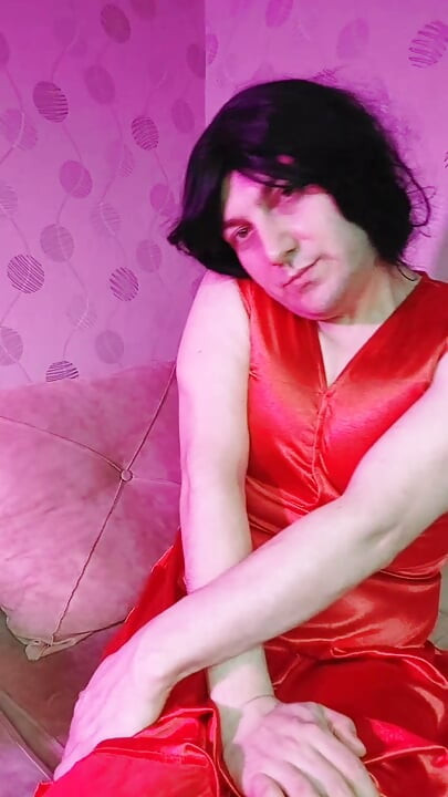 Red Princess Kitty Cross Having Fun in Red Dress