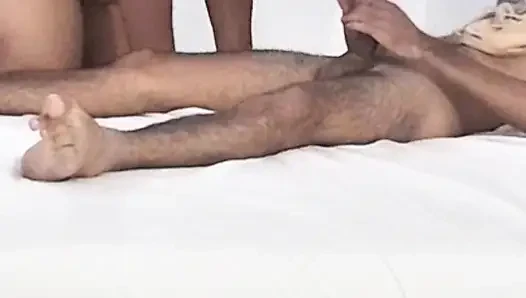 skinny guy fucks me hard and breaks the condom and squirts all his cum inside me.