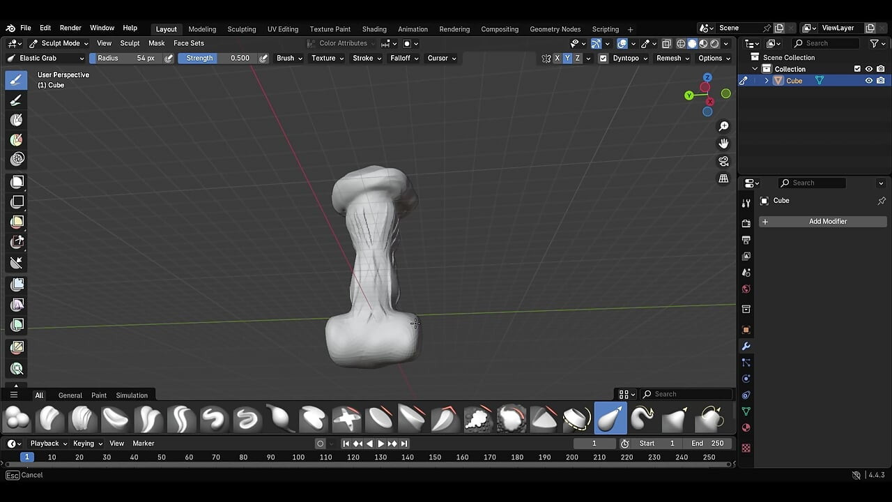 A circumstance dick with blender 3d