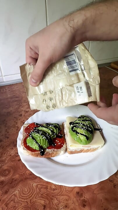 Morning breakfast with juicy mans milk