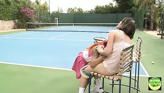 Two Asian Besties Give an Interview, Play Some Tennis and Sit on Each Other's Faces