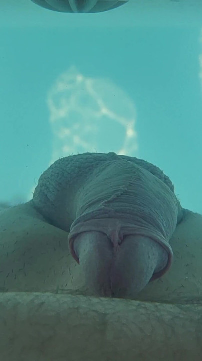 Water jet orgasm in pool | Clip 1