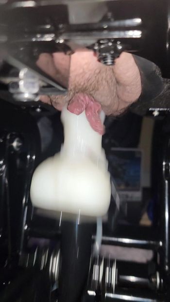 Drilling my pussy with a fat dildo