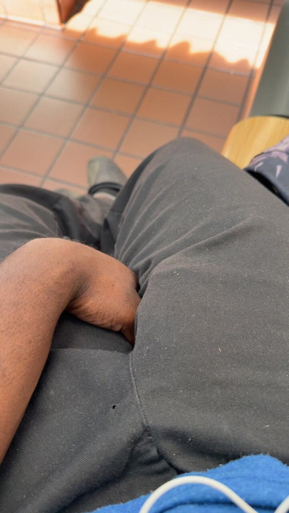 In The Break Room At My Job Hoping My Coworkers Don’t Catch Me Showing My Bulge