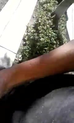 Hung masturbation outdoor
