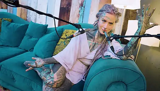 I talk about A - authentic - ASMR - Podcast - Talking - tattoo girl model goth punk dreadlocks