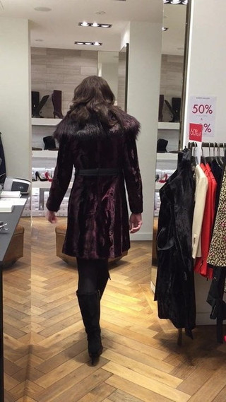 burgundy coat