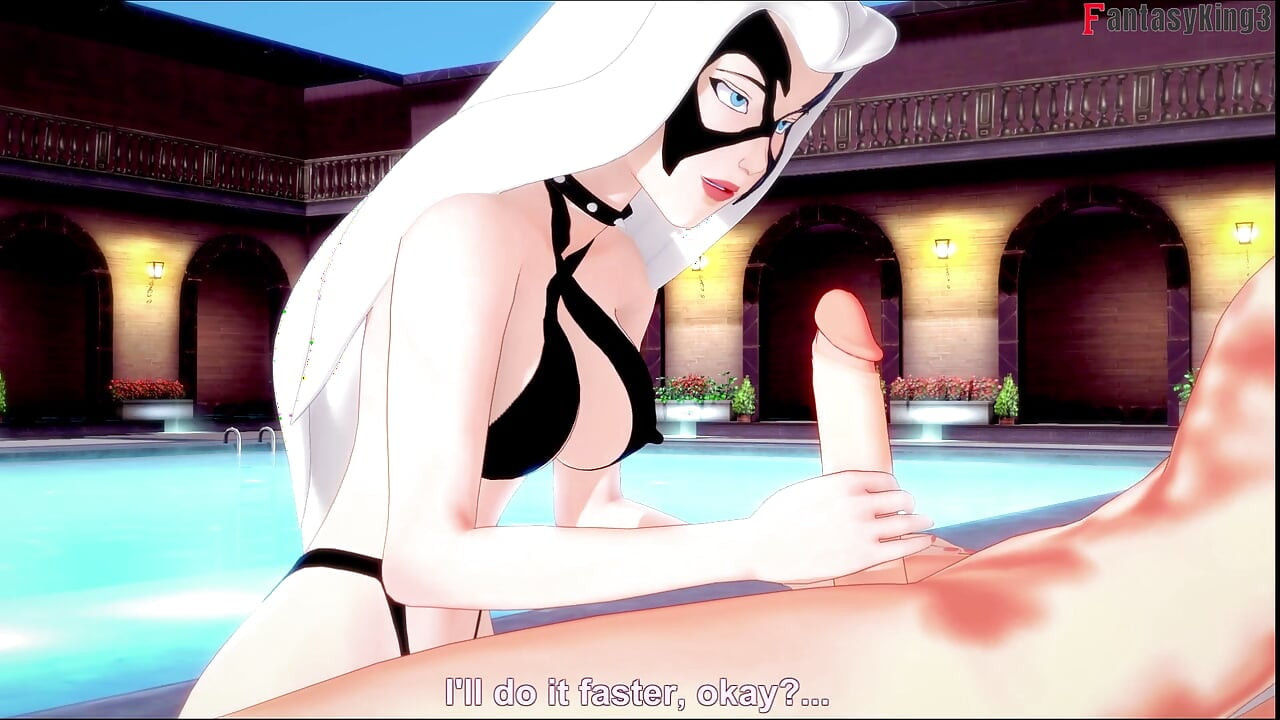 Felicia hardy (kucing hitam) lagi asik nyepong kontol - marvel