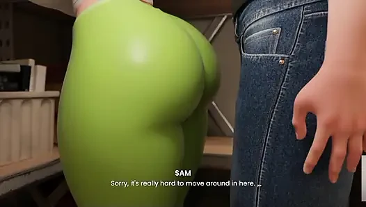 HOT STEPSIS KIM POSSIBLE RUB HER BUTT AGAINST ME AND THEN I FUCKED HER THIGH IN SEXY LEGGINGS!