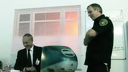 Thick immigrant seeks asylum on officers cocks