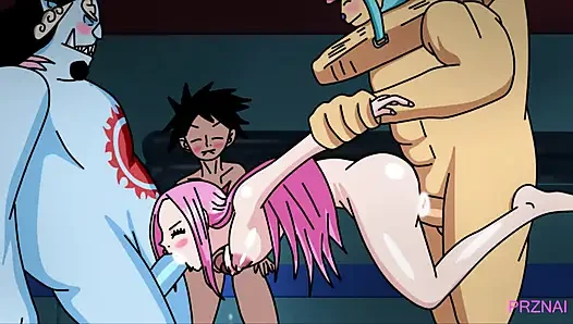 Horny Bonney Had Group Sex with Luffy, Jinbe and Chopper on Egghead Isla...