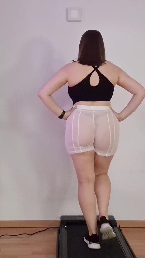 Trying on Sheer Shorts & Walking on Treadmill in Sneakers While Sharing My Fantasies About You