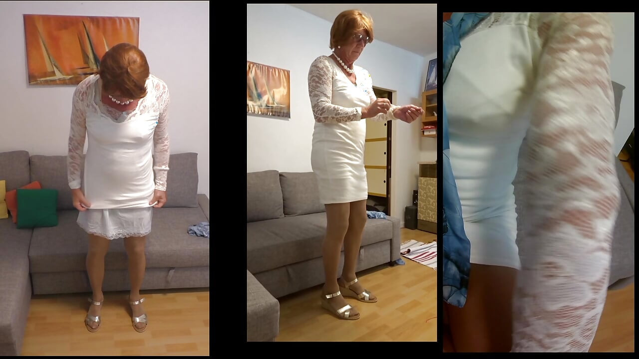 Julian069 Slip and white musil lace dress