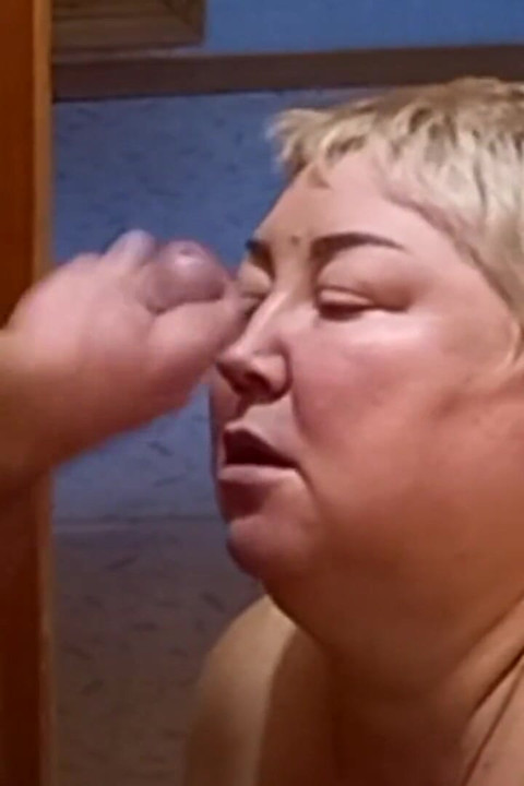 Jerk cock cum mouth BBW girl