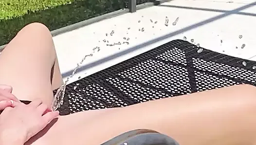 Tanning College Babe Doesn't Get Up To Pee