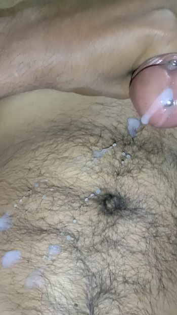 Cum through a pierced dick indian