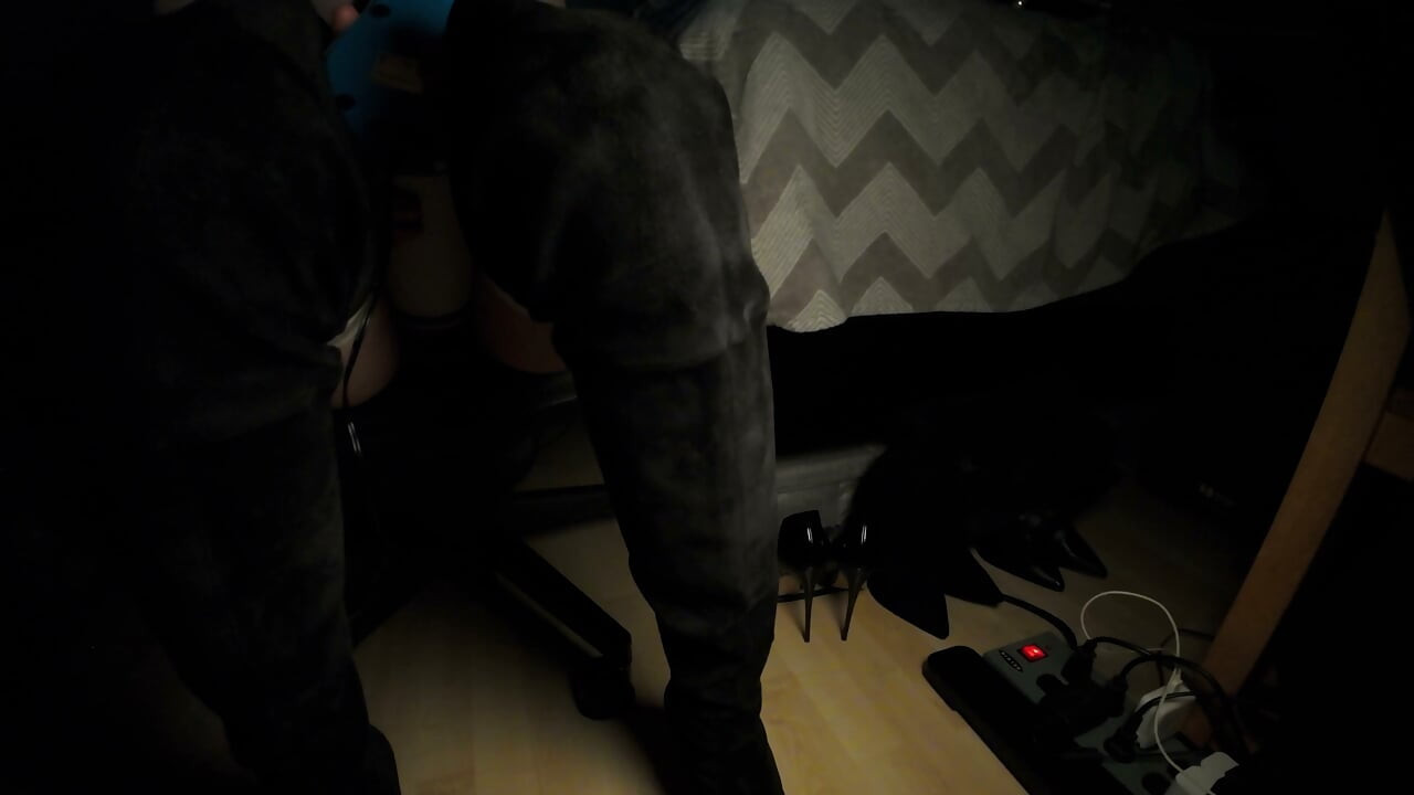 Relaxing in a Plaid Wavy Skirt, Thigh High Stockings + Suede Over Knee Boots