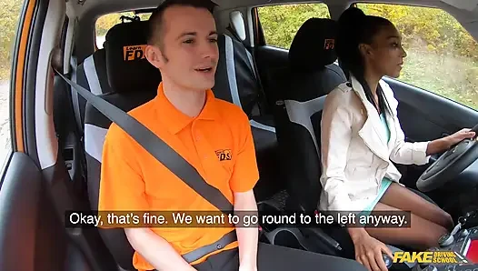 Fake Driving School - When Asia Rae Goes for a Lesson She Settles for Some White Cock