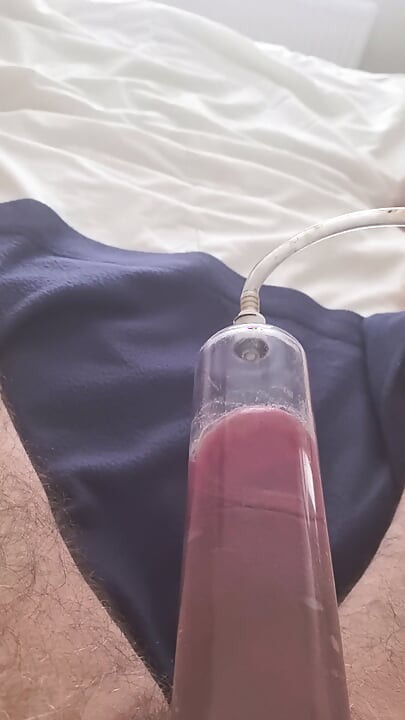 Penis pump trying to cum