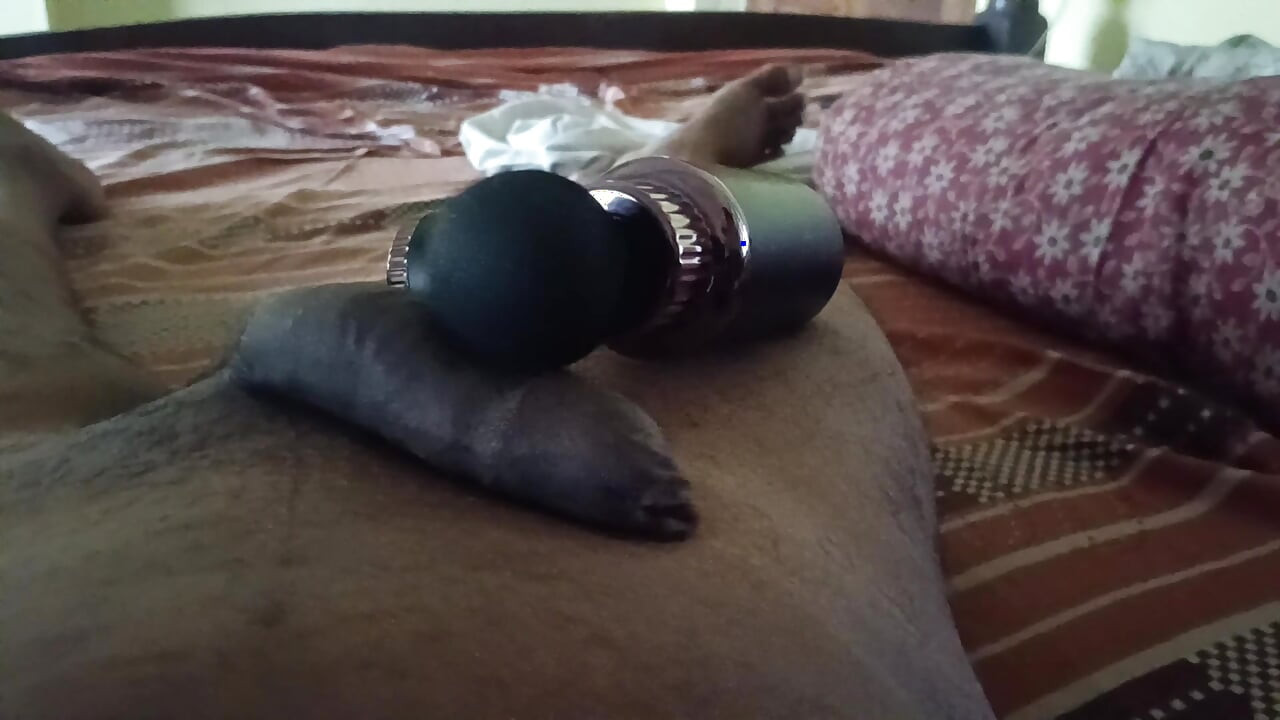 Solo masterbating with BDSM toy