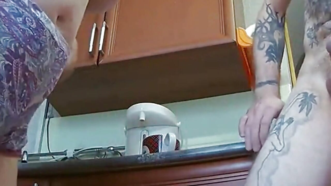 Mother-in-law Fingering My Cock and Cum Close-up