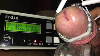 Cockhead Estim electro met slow motion cumshot