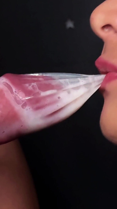 Stunning moment from "CLOSE UP: Horny Condom Blowjob! She Broke The Condom And Got The Cum In Her Mouth"