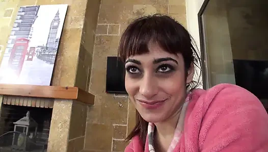 Sofa, blanket and sex with horny Lucia Nieto