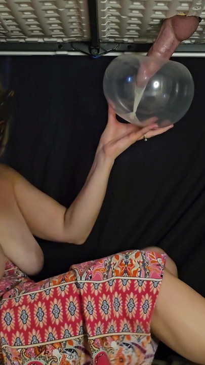 FUCK this Balloon for MOMMY so I can pour your CUM on my Huge Tits and Eat it with my Lollipop | Clip 1