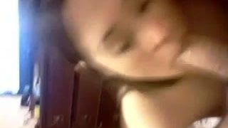 Amy sucking and getting a facial